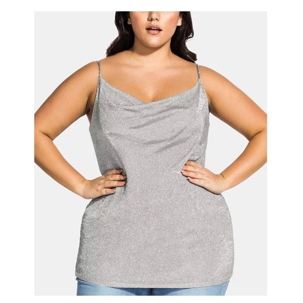 NWT City Chic Silver Cowl cami